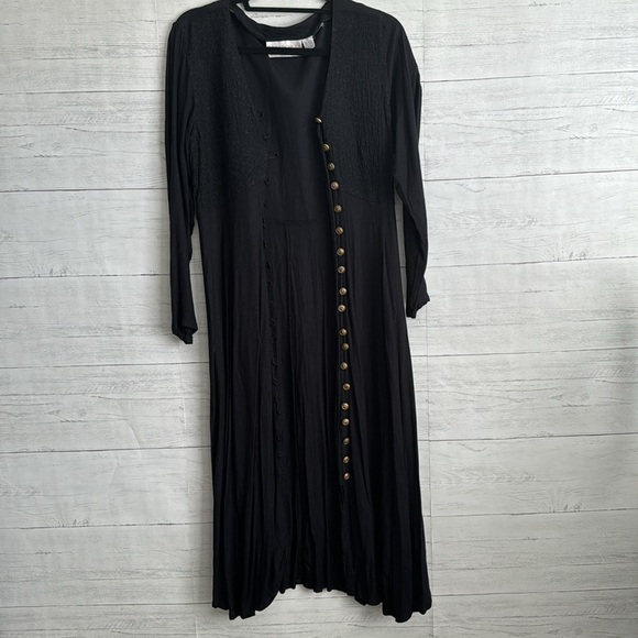 Pier 1 Imports Black Vintage Lace Button Down Cardigan/Dress | SIZE S - Picture 2 of 9